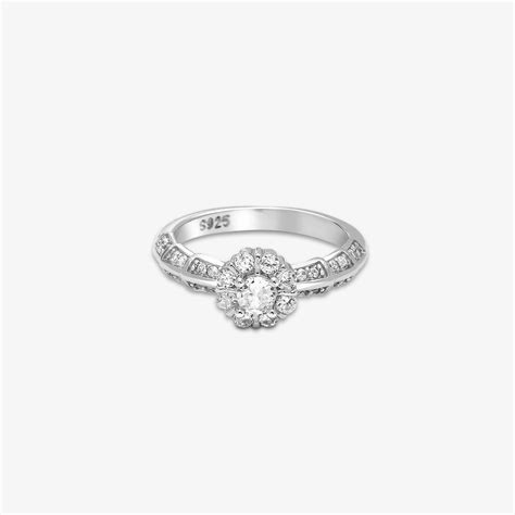 Stylish Floral Design Women Silver Ring