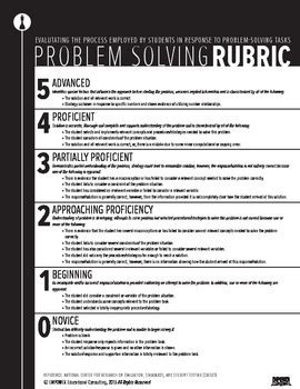 Image result for Rubrics for Solving Math Problems