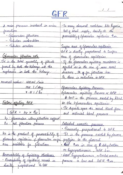 Glomerular filtration rate easy notes for first year BDS and MBBS - GFR ...