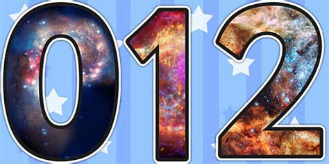 Space Themed A4 Photo Display Numbers