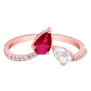 GIVA 925 Silver Rose Gold Serendipity Ring, Fixed Size, Indian - 12, US ...