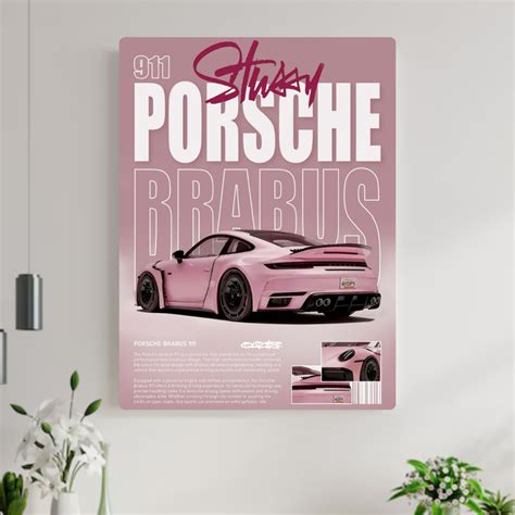 Porsche 911 Brabus Power || Urban Pink Magazine Poster – Luxen Art Gallery