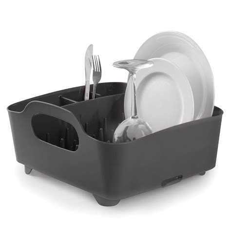 Umbra Tub Plastic Dish Drying Rack, Smoke (Black) : Amazon.in: Home ...
