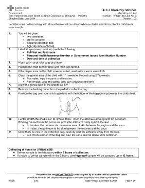 Fillable Online Title: Patient Instruction Sheet for Urine Collection ...