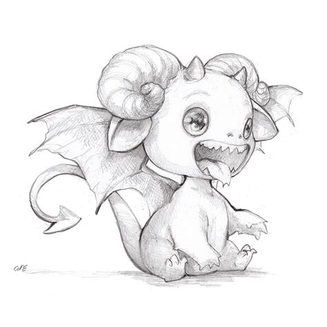 Cute Gargoyle Drawing