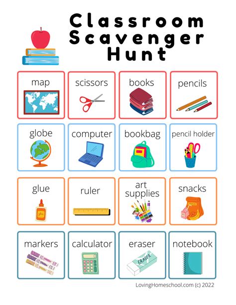 Classroom Scavenger Hunt - LovingHomeschool.com