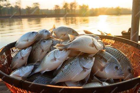 Premium AI Image | Farmers Achieve HighQuality Tilapia Harvests by Hand