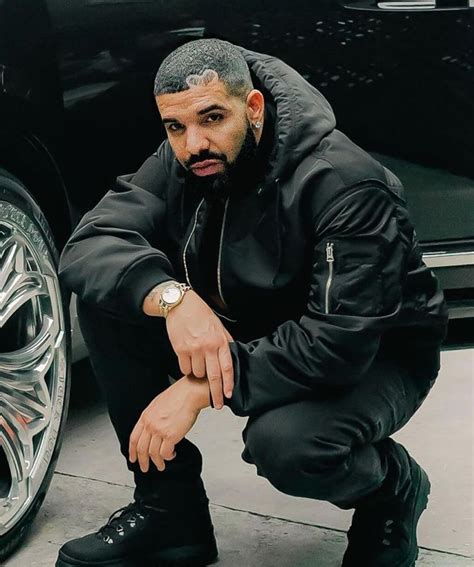 Champagne Papi Drake Black Bomber Jacket - USA Leather Factory