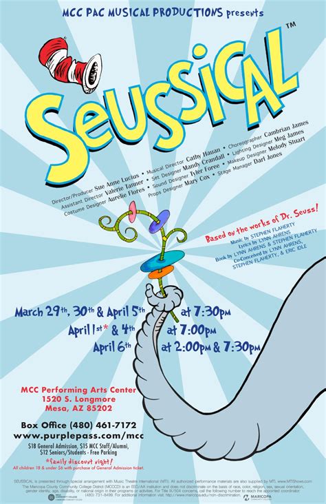 PHX Stages: cast announcement - SEUSSICAL THE MUSICAL - Mesa Community ...