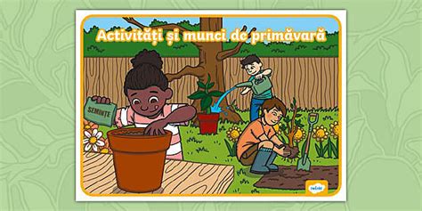 Primăvara în grădină – Planșă (teacher made)