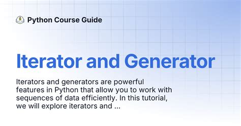 Image result for Python Iterator Generator