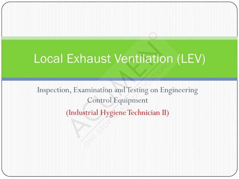 Local Exhaust Ventilation (LEV) - ACUMEN