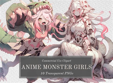 Monster Anime Girl Clipart Bundle - 10 Creepy and Fantastical ...