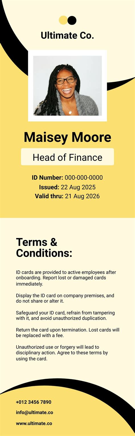 Image result for ID Card Examples