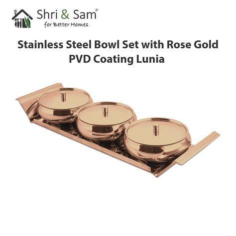 Rose Gold Bowl Set with PVD Coating - Lunia | Premium Quality Stainless ...