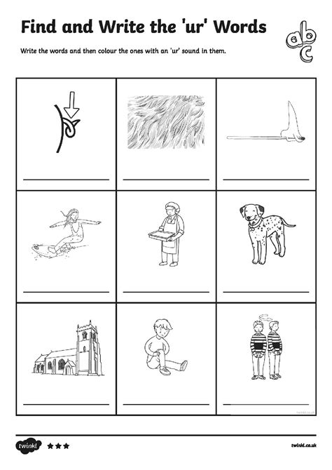 Words with UR Worksheets for Kids Online - SplashLearn - Worksheets Library