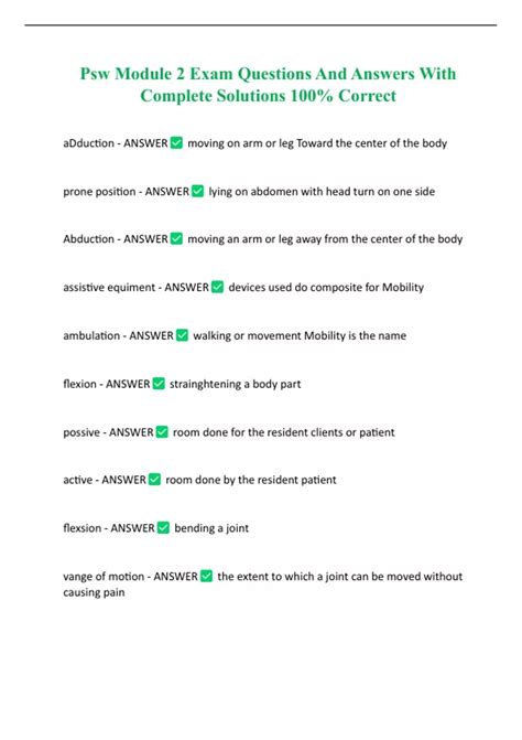 Image result for PSW Foundation Module 2 Test Answers