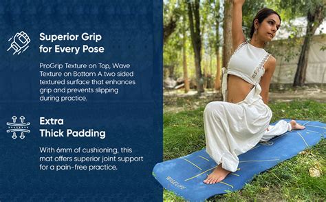 Wiselife Tru Alignment Yoga Mat + Sleek Yoga Strap For Men And Women ...