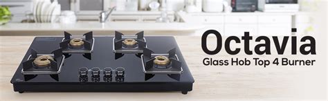 Wonderchef Octavia 4 Burner Glass Hob Top Manual Cooktop|8mm Toughened ...