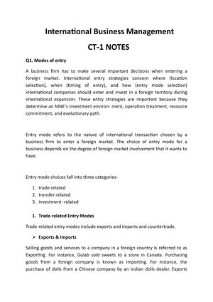 IBM Unit III and IV - summarized unit 3 and 4 - International Business ...
