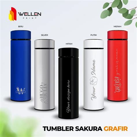 Jual WELLEN PRINT - Tumbler Sakura Grafir Custom Nama / Termos Botol ...