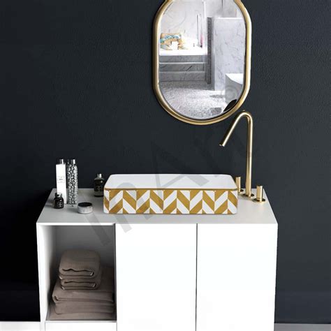 INART Wash Basin Countertop | Tabletop Ceramic Bathroom Sink | Wash Ba ...