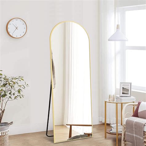 Amazon.com: NISHCON Arched Full Length Mirror 64"x21", Gold Aluminum ...