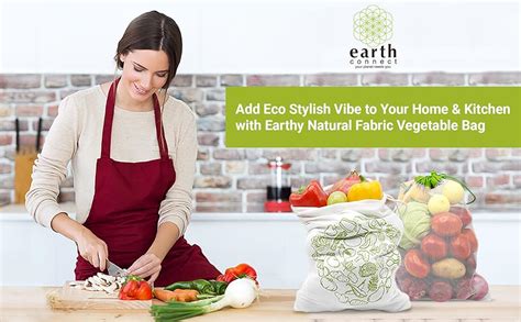 Buy Earth Connect 8 Piece Eco-Friendly Cotton Vegetable Fridge Storage ...