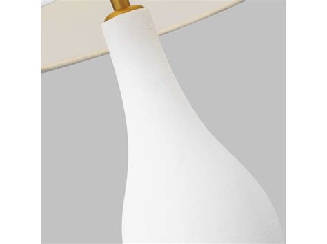 Visual Comfort Studio Constance Textured White Linen Fabric Floor Lamp ...