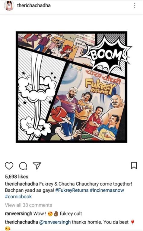 Ranveer Singh gives a thumbs up to Fukrey Returns comics - Photos ...