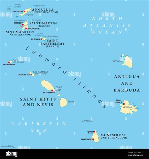 Leeward islands map hi-res stock photography and images - Alamy