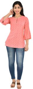 Mundiya Fashion Casual 3/4 Sleeve Printed Women Pink Top - Buy Mundiya ...