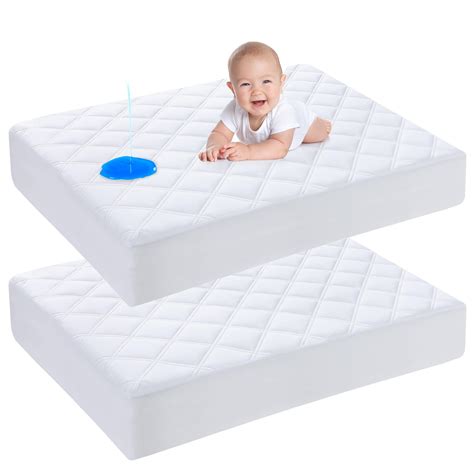 Yoofoss Waterproof Pack and Play Mattress Protector 2 Pack, Quilted ...