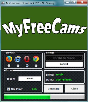 Myfreecam Token Generator 2015 Hack No Survey Free Download