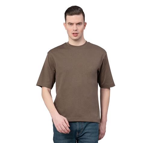 Buy Red Tape Deep Olive Oversized Round Neck T-shirt for Men | Quick ...