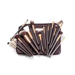 Minara Makeup Brush Set Of 15 With Easy To Carry Pouch (Brown) | Travel ...