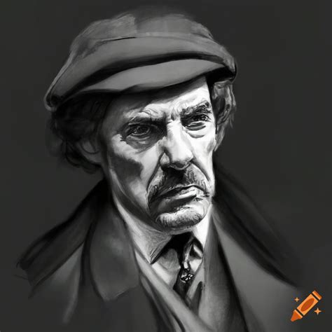Sherlock holmes charcoal drawing