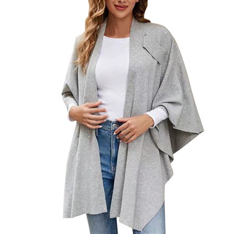 GZWYHT Shawl Wraps,Shawl Womens Large Front Ponchos Knitted Sweater ...