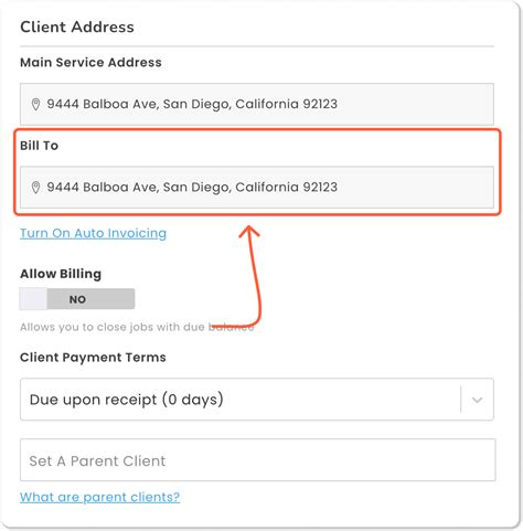 Changing a client's billing address – Workiz