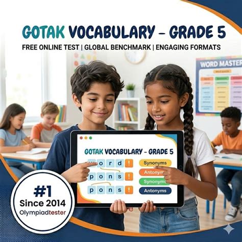 Free Online Vocabulary Test for Grade 5 | GOTAK Global Benchmark ...