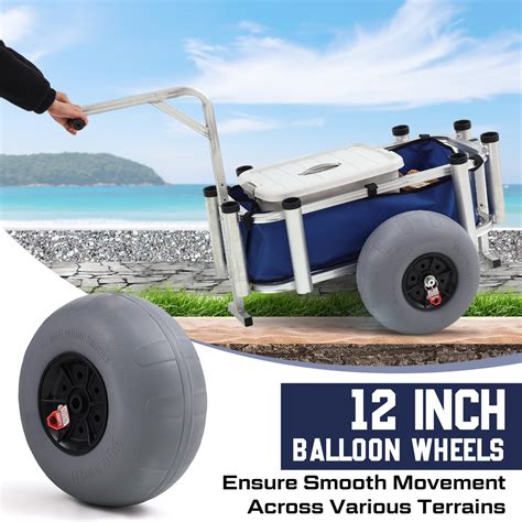 Beach Fishing Cart Balloon Wheels Balloon Tire Surf Outdoor Heavy Duty ...