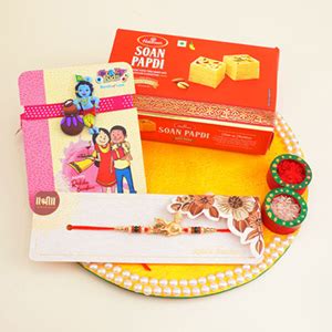 Rakhi with Pooja Thali | Buy Rakhi Puja Thali - GiftaLove