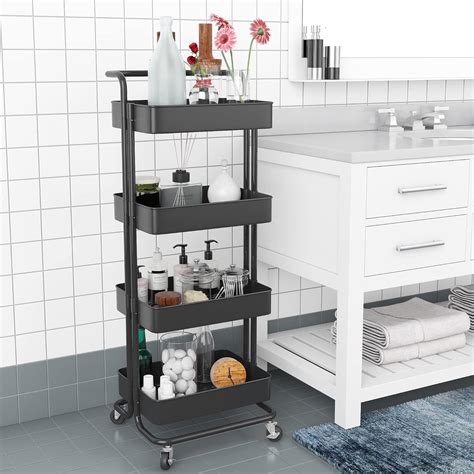 Buy Devo 4 Tier Utility Rolling Cart, Heavy Duty Storage Cart, with ...