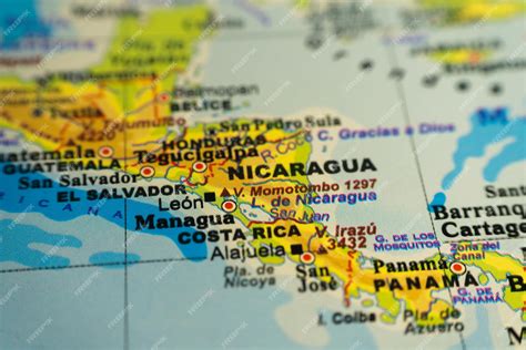 Premium Photo | Orographic map of the republics of Central America ...