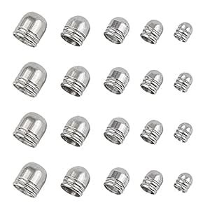 UNICRAFTALE Stainless Steel Cord Ends - 100pcs Leather End Caps 4/5/6/7 ...