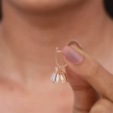 Shop Rose Gold Diamond Jhumki Earrings | GIVA Jewellery – Heer by GIVA