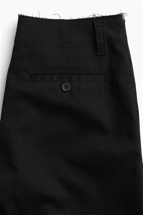 Women's Black Raw-edge twill chinos | H&M IN