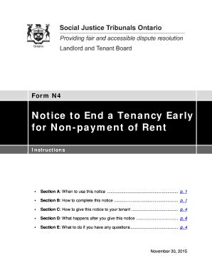 Fillable Online Notice to End a Tenancy Early for Non-payment of Rent ...