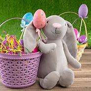 Image result for Blue Bunny Stuffed Animal with Pink Bow