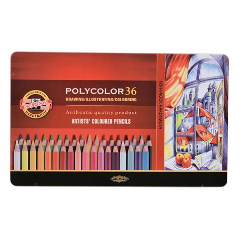 KIN Polycolor Coloured Pencils - Set of 36 - Tin Box| Art Lounge